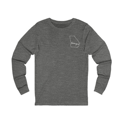 Georgia Map Unisex Long Sleeve Tee – Perfect for Southern Pride and Casual Style