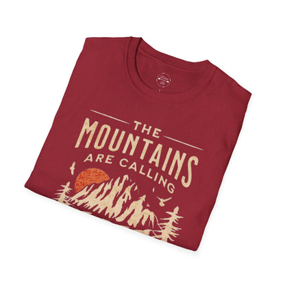 Adventure Awaits: Unisex Softstyle T-Shirt - The Mountains Are Calling