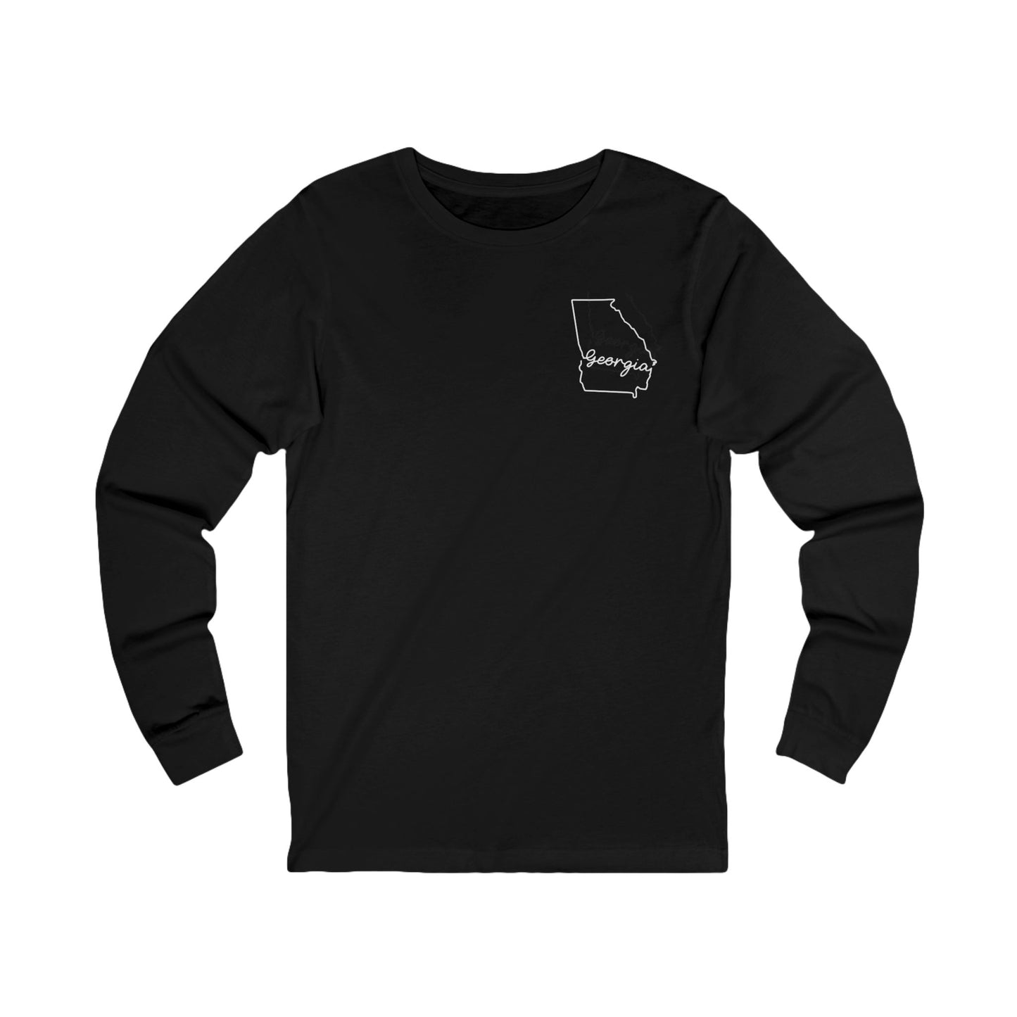 Georgia Map Unisex Long Sleeve Tee – Perfect for Southern Pride and Casual Style